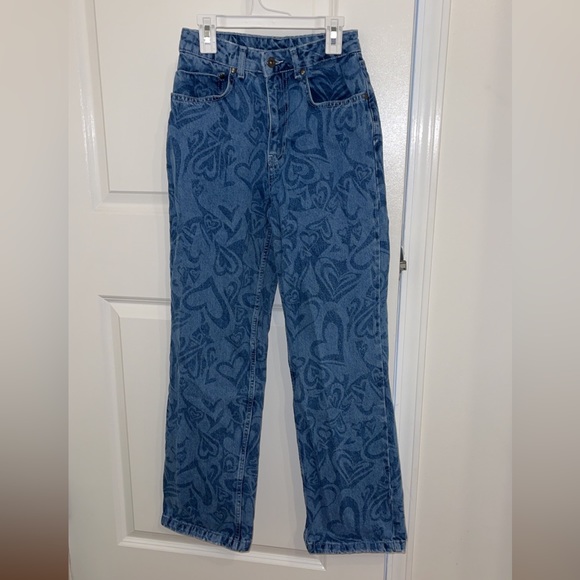 Ragged Priest Crush Jeans with Hearts (Straight Leg) - Picture 3 of 8